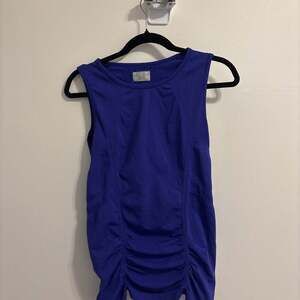 Athleta Fast Track Cobalt Blue Ruched Racerback Tank Top